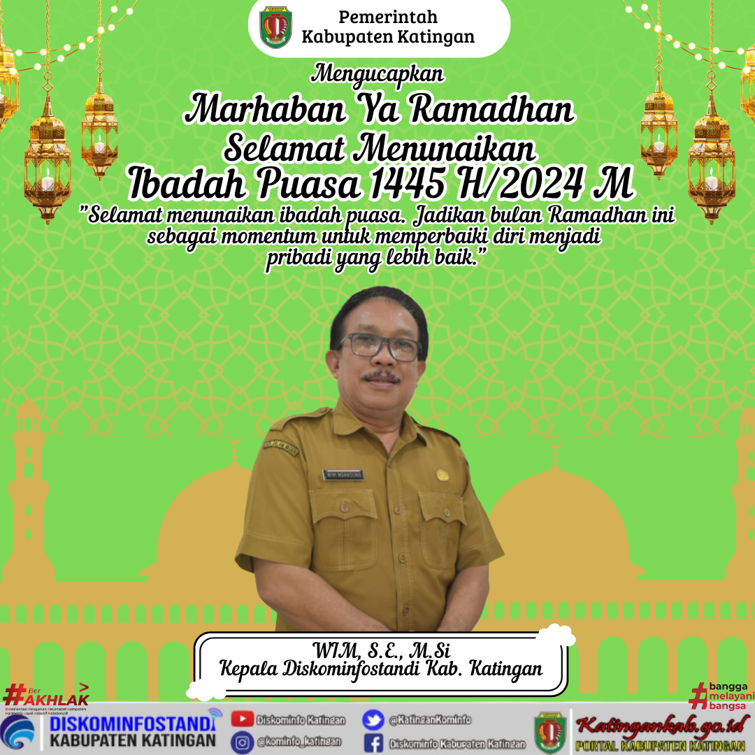Kepala Dinas Kominfostandi Kab. Katingan beserta staf  mengucapkan selamat menjalankan ibadah puasa 